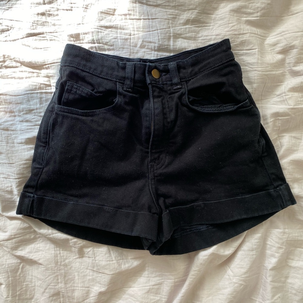 American Apparel Black High Waist Short